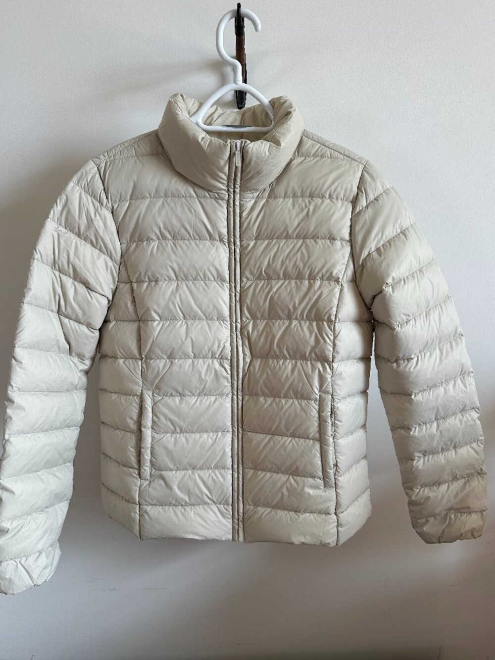 NWT Part Two Quilted Ultra Light Down Puffer Jacket Beige Cream Women's 38 (M)